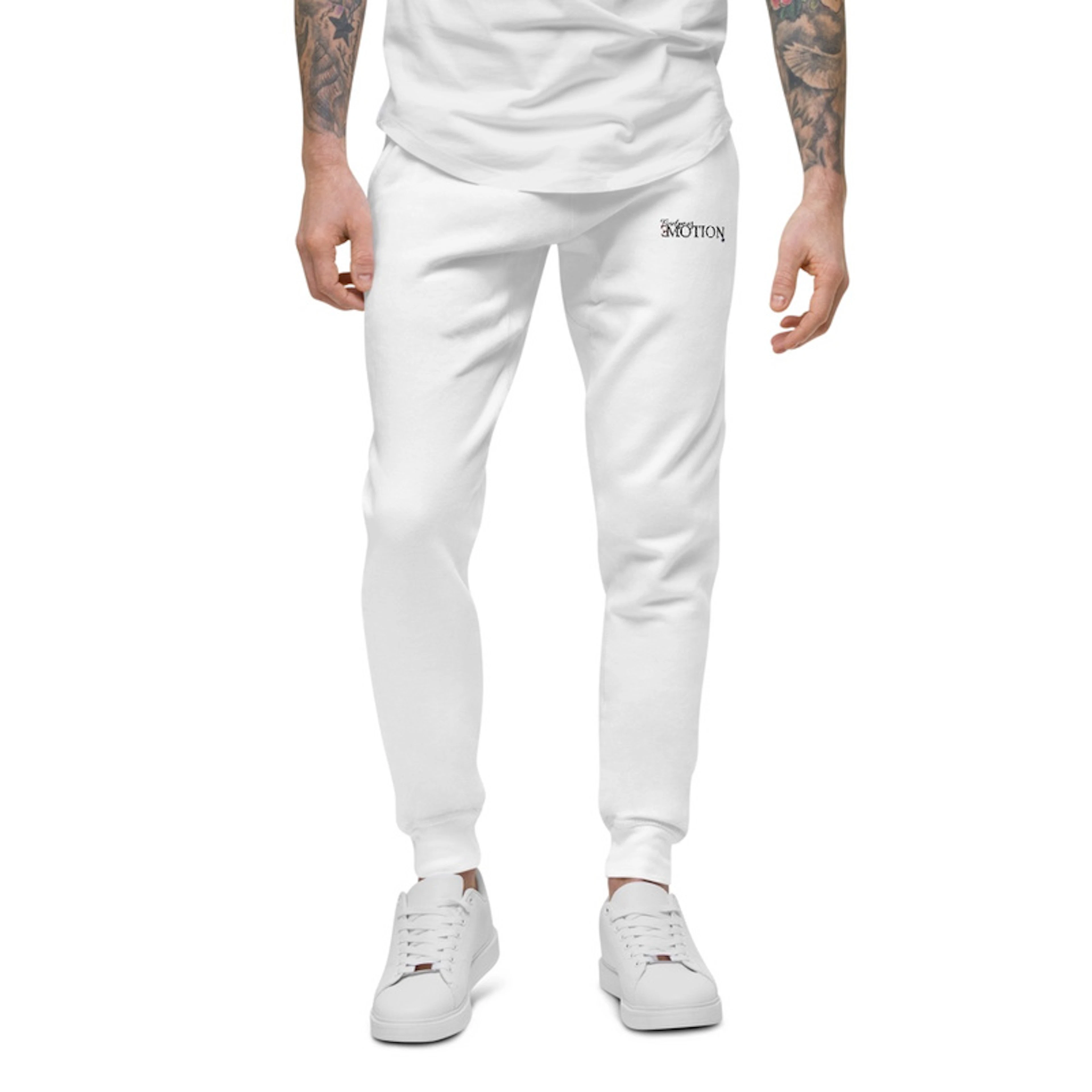 Find your motion white stitch joggers